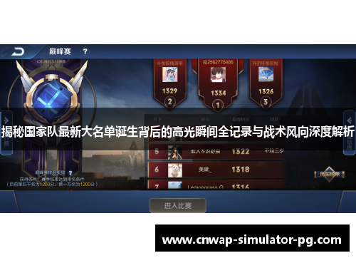 揭秘国家队最新大名单诞生背后的高光瞬间全记录与战术风向深度解析